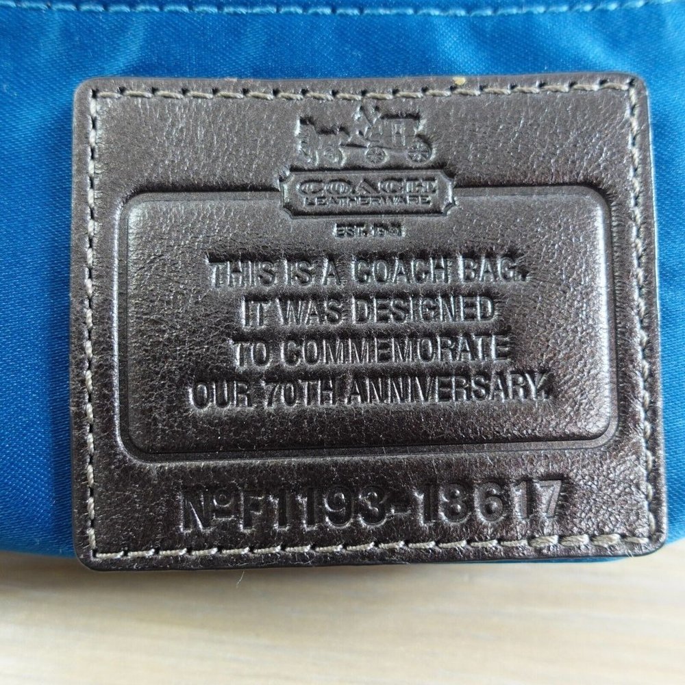 VINTAGE‎ Coach Bag Brown Leather Shoulder Lizard Chain RARE 70TH ANNIVERSARY - Picture 5 of 16